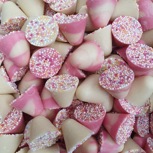 strawberry & cream chocolate spinning tops